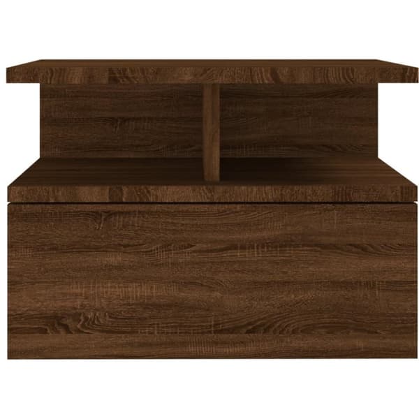 vidaXL væghængt natbord 40x31x27 cm konstrueret træ brun egetræ