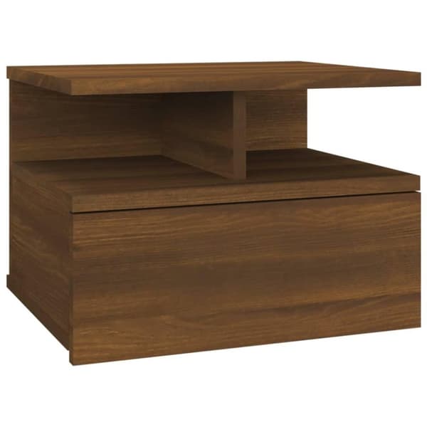 vidaXL væghængt natbord 40x31x27 cm konstrueret træ brun egetræ