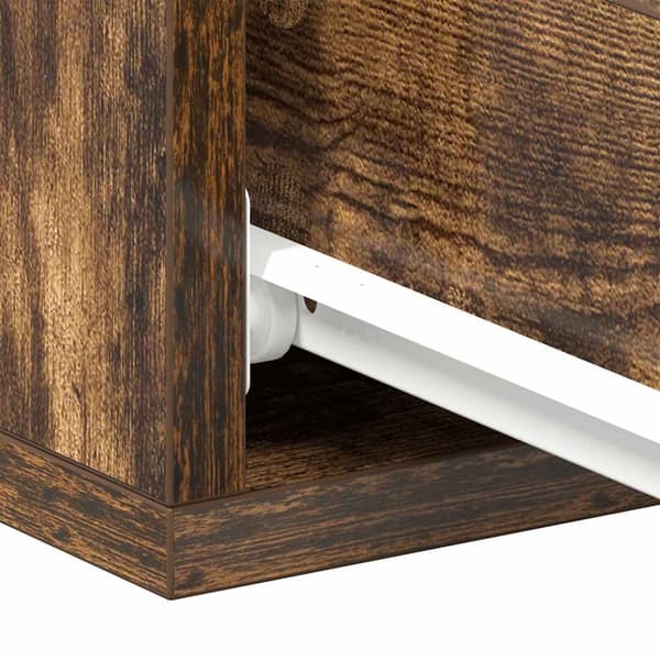 vidaXL væghængt natbord 40x30x15 cm konstrueret træ røget egetræ