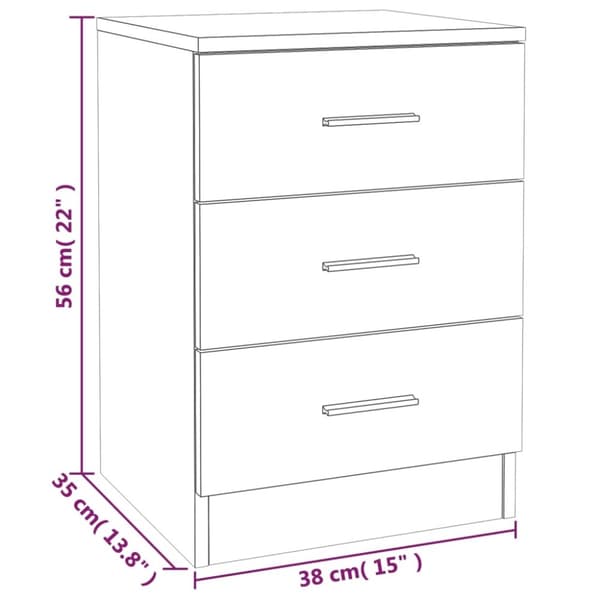 vidaXL sengeborde 2 stk. 38x35x56 cm konstrueret træ røget egetræ