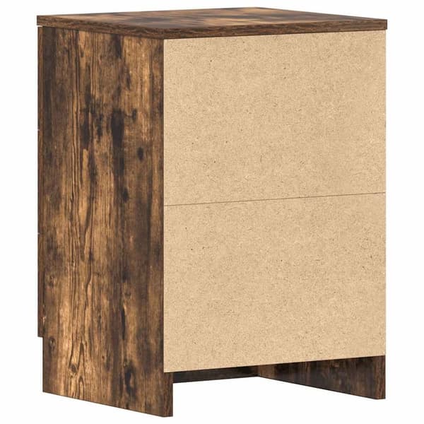 vidaXL sengeborde 2 stk. 38x35x56 cm konstrueret træ røget egetræ