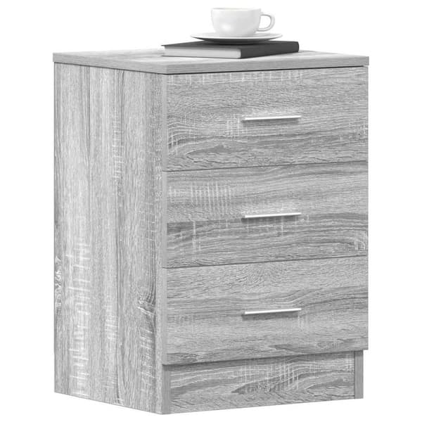 vidaXL sengebord 38x35x56 cm konstrueret træ grå sonoma-eg