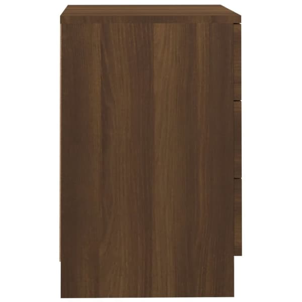 vidaXL sengeborde 2 stk. 38x35x56 cm konstrueret træ brun egetræsfarve