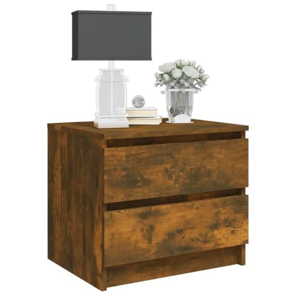 vidaXL sengebord 50x39x43,5 cm konstrueret træ røget egetræsfarve
