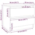Miniatyrbillede 6 af 7: vidaXL sengebord 50x39x43,5 cm konstrueret træ røget egetræsfarve