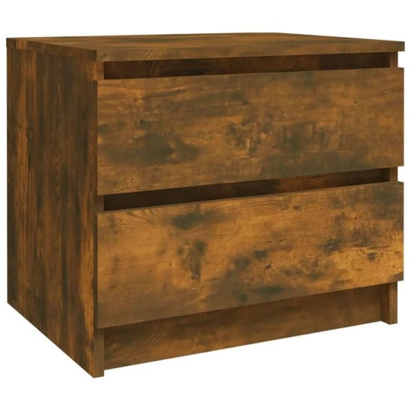 vidaXL sengebord 50x39x43,5 cm konstrueret træ røget egetræsfarve