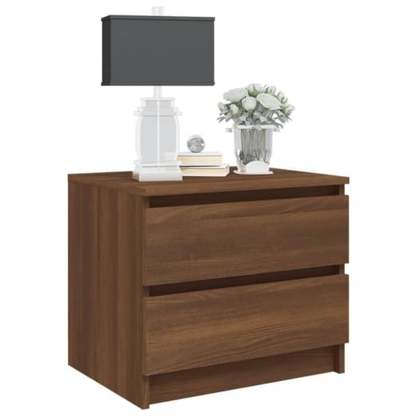 vidaXL sengebord 50x39x43,5 cm konstrueret træ brun egetræsfarve