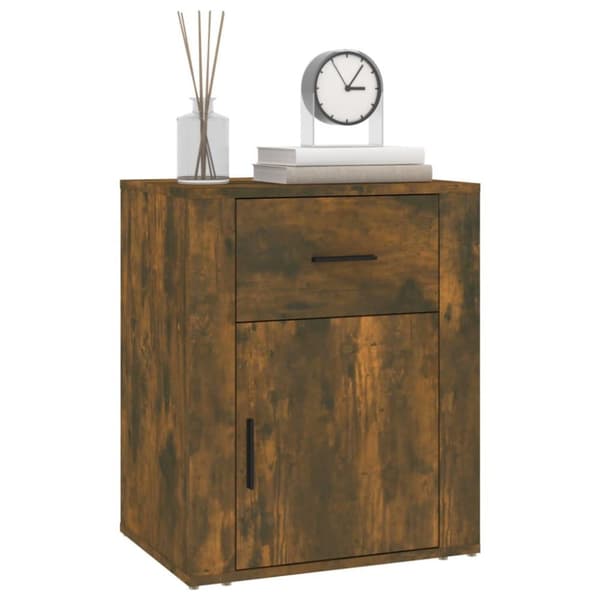 vidaXL Nattbord røkt eik 50x36x60 cm konstruert tre