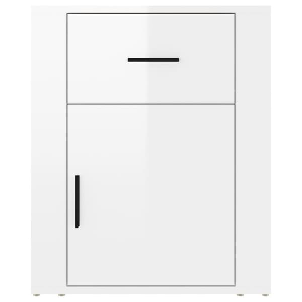 vidaXL Nattbord høyglans hvit 50x36x60 cm konstruert tre