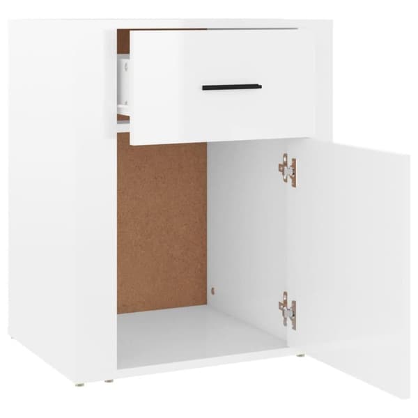vidaXL Nattbord høyglans hvit 50x36x60 cm konstruert tre