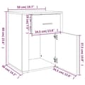 Miniatyrbilde 11 av 11: vidaXL Nattbord høyglans hvit 50x36x60 cm konstruert tre