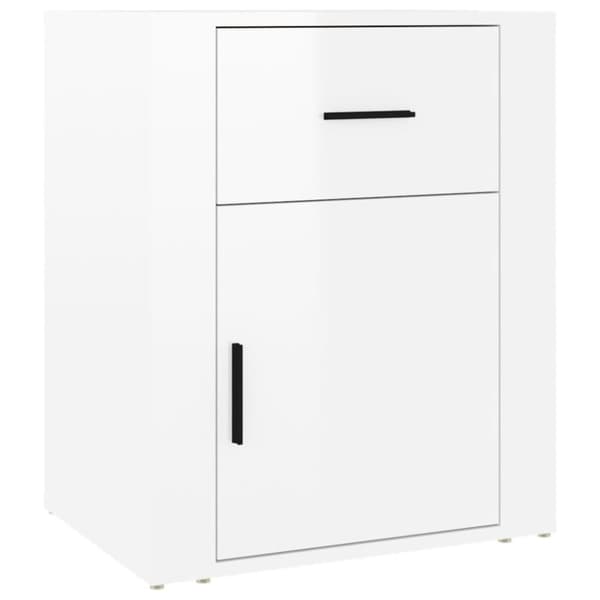 vidaXL Nattbord høyglans hvit 50x36x60 cm konstruert tre