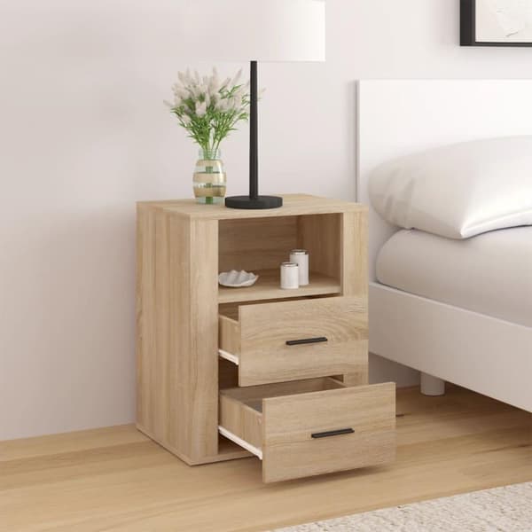 vidaXL Sängbord sonoma-ek 50x36x60 cm konstruerat trä