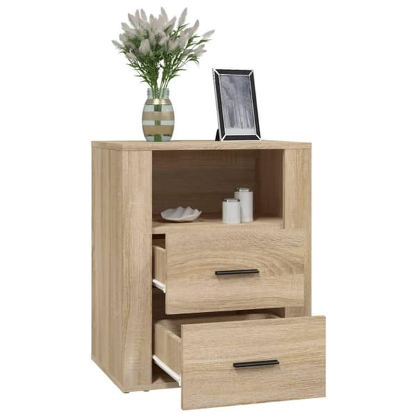 vidaXL Sängbord sonoma-ek 50x36x60 cm konstruerat trä