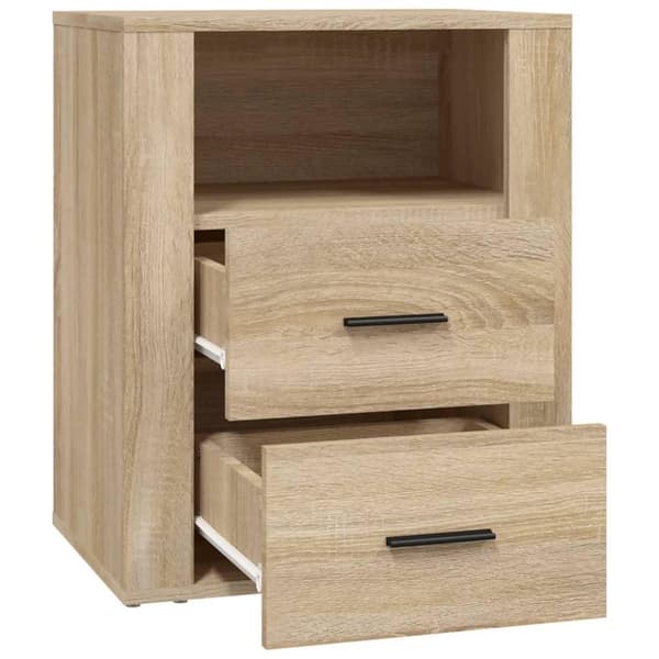 vidaXL Sängbord sonoma-ek 50x36x60 cm konstruerat trä