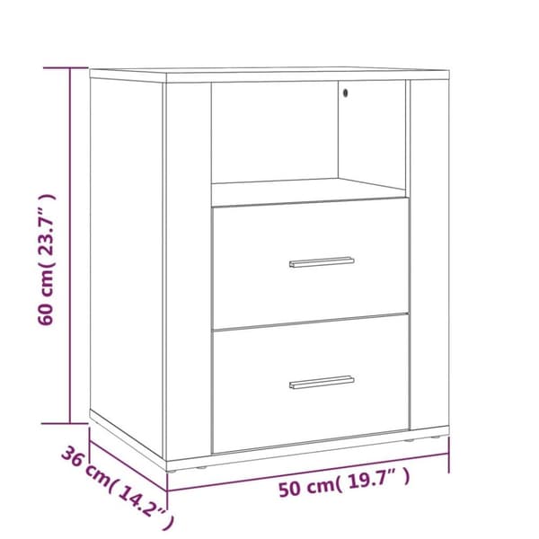 vidaXL Sängbord sonoma-ek 50x36x60 cm konstruerat trä