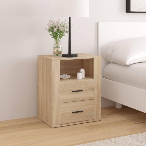 vidaXL Sängbord sonoma-ek 50x36x60 cm konstruerat trä