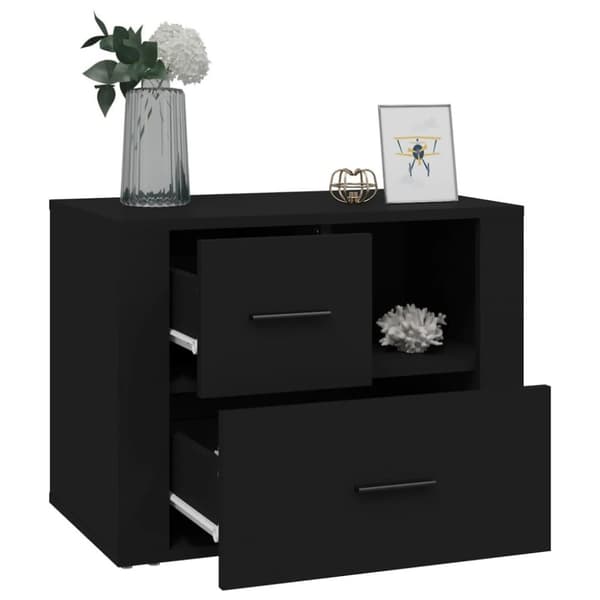 vidaXL Nattbord svart 60x36x45 cm konstruert tre
