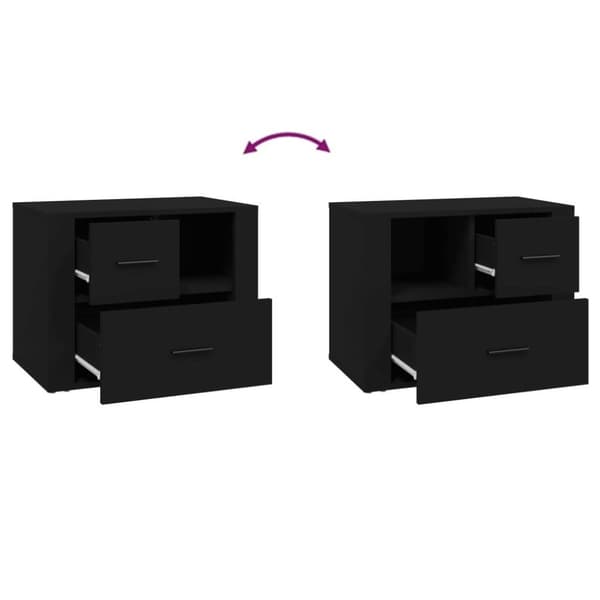 vidaXL Nattbord svart 60x36x45 cm konstruert tre