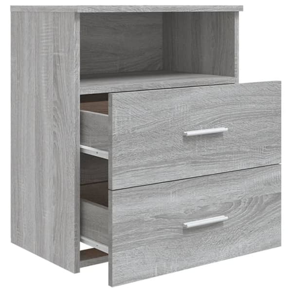 vidaXL sengeborde 2 stk. 50x32x60 cm grå sonoma-eg