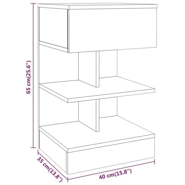 vidaXL Yöpöydät 2 kpl ruskea tammi 40x35x50 cm tekninen puu