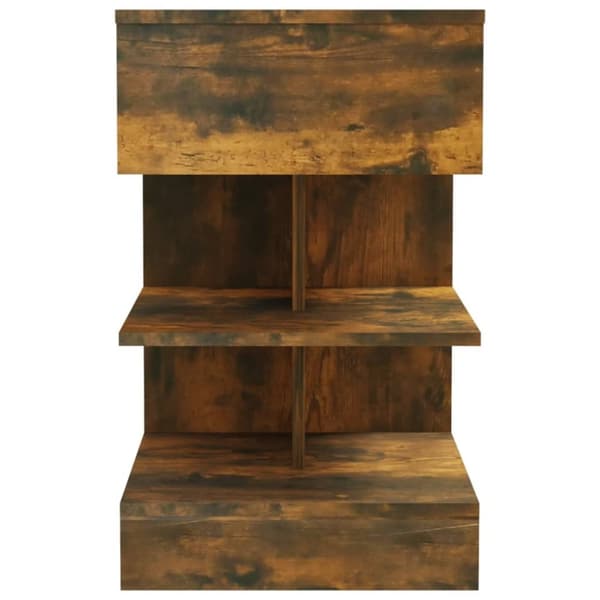 vidaXL sengeborde 2 stk. 40x35x65 cm konstrueret træ røget egetræ