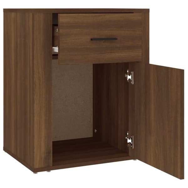 vidaXL sengebord 50x36x60 cm konstrueret træ brun egetræsfarve