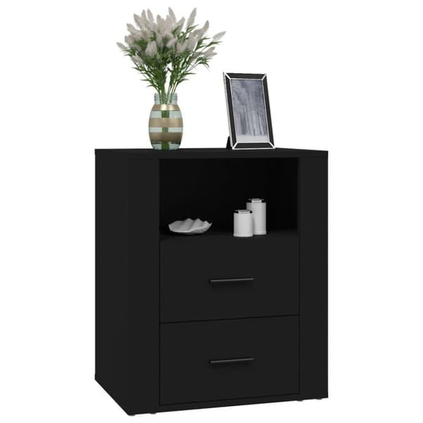 vidaXL sengebord 50x36x60 cm konstrueret træ sort