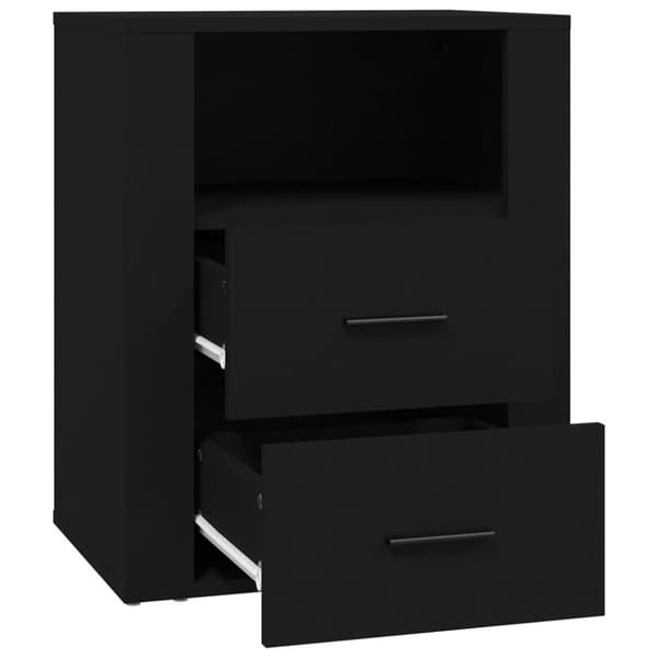 vidaXL sengebord 50x36x60 cm konstrueret træ sort