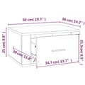 Miniatyrbilde 11 av 11: vidaXL Veggmonterte nattbord 2 stk brun eik 50x36x25 cm