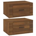 Miniatyrbilde 1 av 11: vidaXL Veggmonterte nattbord 2 stk brun eik 50x36x25 cm