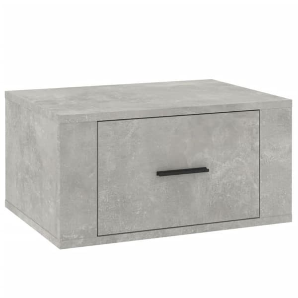 vidaXL Väggmonterat sängbord betonggrå 50x36x25 cm