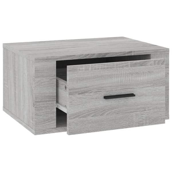 vidaXL Veggmonterte nattbord 2 stk grå sonoma 50x36x25 cm
