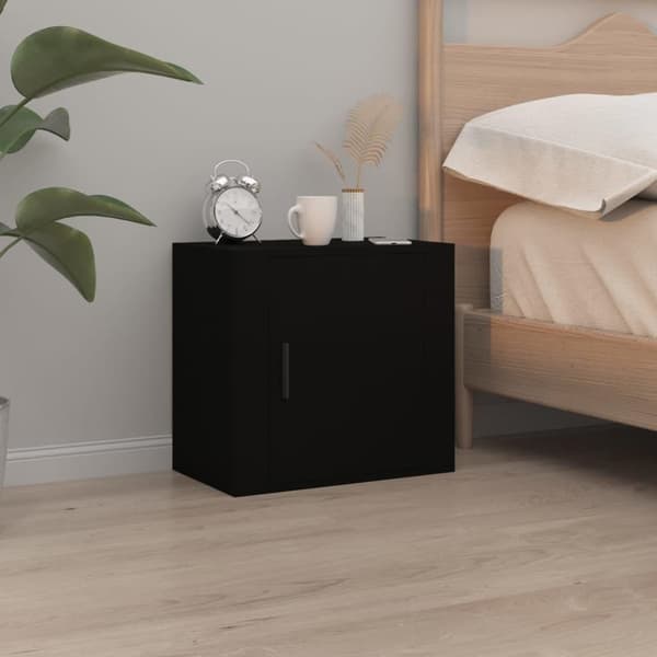 vidaXL Veggmonterte nattbord 2 stk svart 50x30x47 cm