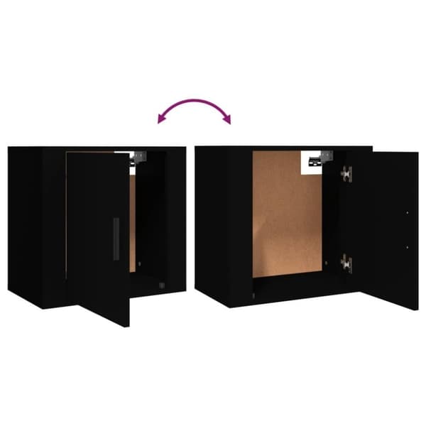 vidaXL Veggmonterte nattbord 2 stk svart 50x30x47 cm