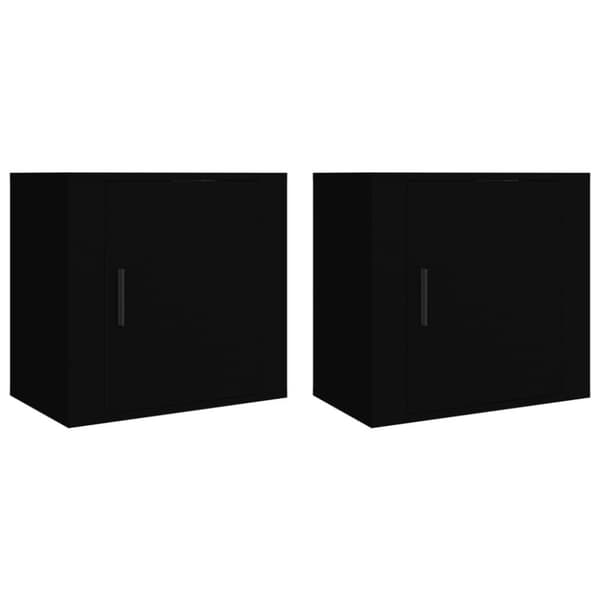 vidaXL Veggmonterte nattbord 2 stk svart 50x30x47 cm