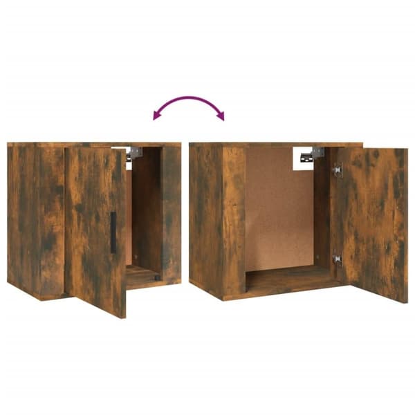 vidaXL Veggmonterte nattbord 2 stk røkt eik 50x30x47 cm