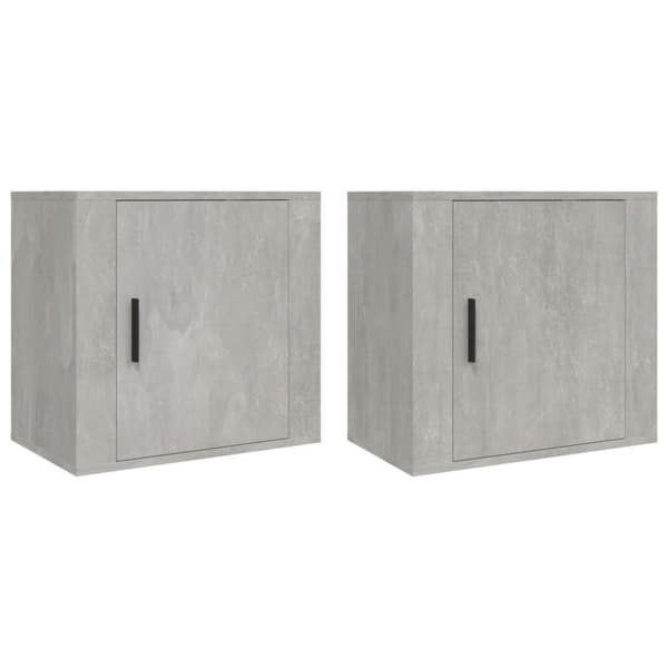 vidaXL Veggmonterte nattbord 2 stk betonggrå 50x30x47 cm