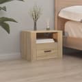 Miniatyrbilde 3 av 11: vidaXL Veggmonterte nattbord 2 stk sonoma eik 50x36x40 cm
