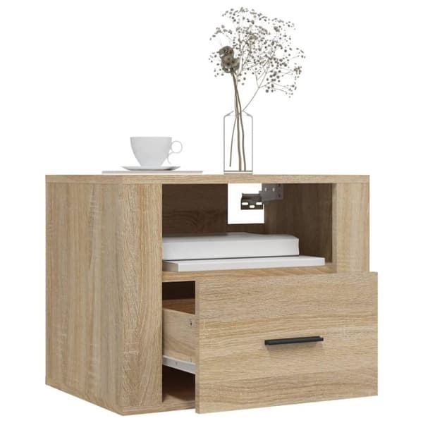 vidaXL Veggmonterte nattbord 2 stk sonoma eik 50x36x40 cm