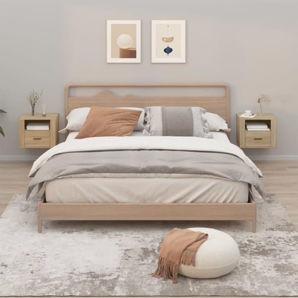 vidaXL Veggmonterte nattbord 2 stk sonoma eik 50x36x40 cm