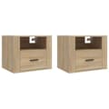Miniatyrbilde 1 av 11: vidaXL Veggmonterte nattbord 2 stk sonoma eik 50x36x40 cm