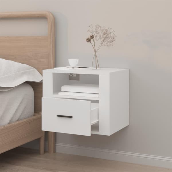 vidaXL Väggmonterade sängbord vit 50x36x40 cm