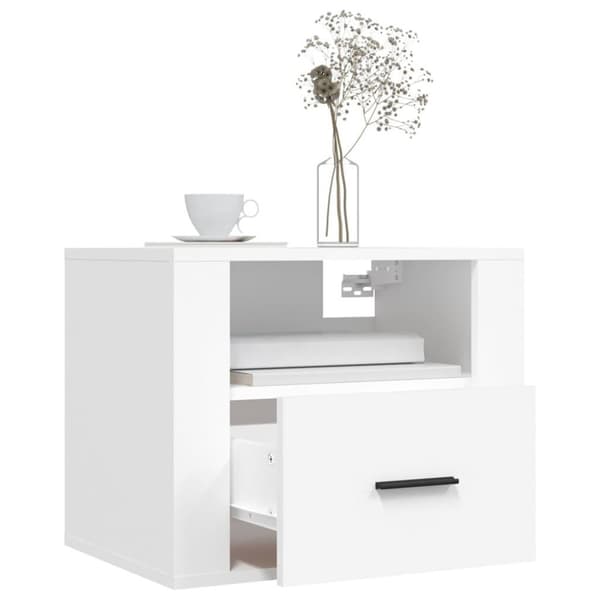 vidaXL Väggmonterade sängbord vit 50x36x40 cm
