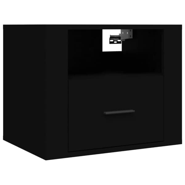 vidaXL Veggmonterte nattbord 2 stk svart 50x36x40 cm