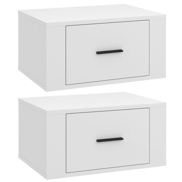 vidaXL væghængte sengeborde 2 stk. 50x36x25 cm hvid