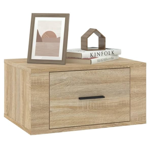 vidaXL væghængte sengeborde 2 stk. 50x36x25 cm sonoma-eg
