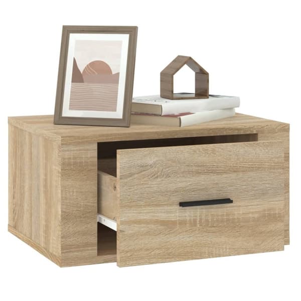 vidaXL væghængte sengeborde 2 stk. 50x36x25 cm sonoma-eg