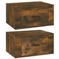 Pikkukuva 1 / 11: vidaXL Seinäkiinnitettävät yöpöydät 2 kpl savutammi 50x36x25 cm