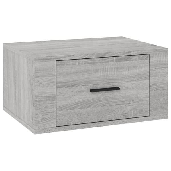 vidaXL Seinäkiinnitettävät yöpöydät 2 kpl harmaa Sonoma 50x36x25 cm